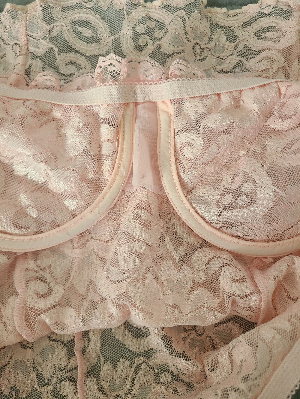 VTG Cinema Etoile Pink Lace Cami Tank Top S Coquette Y2K Ruffle Rosette Fairy - Picture 6 of 9